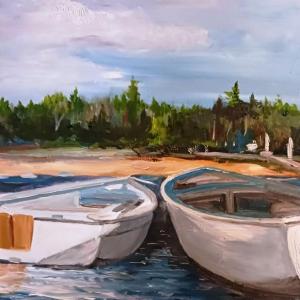 Cape Docks, by Mark Quigley. (Photo courtesy Stockton Springs Community Library)