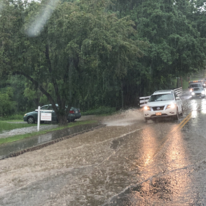 Route 1 heading north from Camden June 8 during a strong thunderstorm at approximately 2:30 p.m.