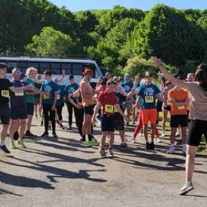 Racers warming up before the start. (Photo courtesy Trekkers)