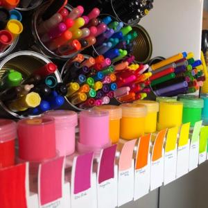 Art supplies for the Art Stuff Sale at Waterfall Arts. (Photo courtesy Waterfall Arts)