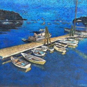 Laura Beckering’s Evening, Rockport Harbor, ME. (Photo courtesy Arts in the Barn/Cushing Historical Society)