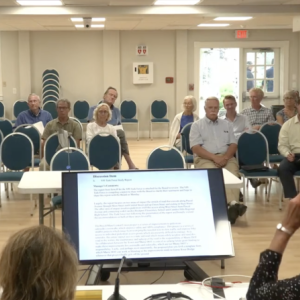 The July 8, 2024 Rockport Select Board meeting held at the Rockport Opera House drew citizens primarily interested in progress with creating a committee to work collaboratively with Camden on sewer issues.