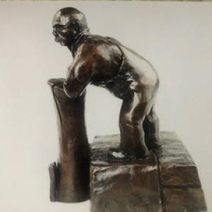 Bill Jackson, "Looking Out", bronze. (Photo courtesy Arts In The Barn/ Cushing Historical Society)