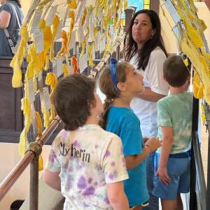 Children viewing the exhibit at the Jewish Museum in Portland Aug. 1. (Photo courtesy Jordan Cohen)