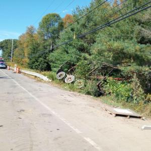 Route 90, at the site of the single vehicle crash. (Photo by Sarah Thompson)
