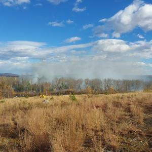 Forest Ranger Tim Kjellman responded to the fire and helped with size up and suppression. (Photo by Tim Kjellman)