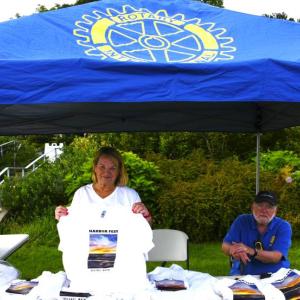More than 50 volunteers, including these two Rotary Club members at the club’s information tent, made the 17 th annual Belfast Harbor Fest along the Belfast waterfront, hosted by the club, a success on Aug. 17, 18 and 19.