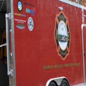 Rockport FD's forestry trailer, specially equipped for days like today. (Photo by Sarah Thompson)