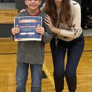 Principal’s Award Winner, Trenton Adams, and Principal, Ainslee Riley.
