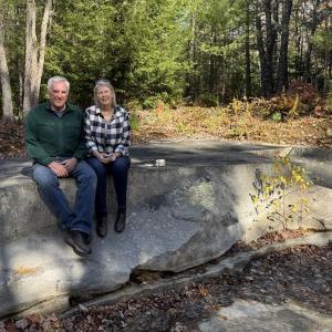 Randy and Jill Harvey in their backyard quarry. (Photo by Ed O’Brien) Quarry
