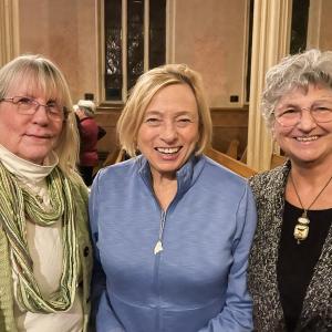 Maine Governor Janet Mills joins MCC President Christine Murphy (left) and Vice President Karen O’Maxfield at the Halle Cairde induction. (Photo courtesy Karen O'Maxfield)