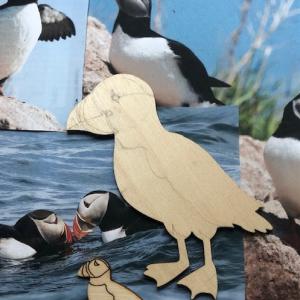 Wooden puffen craft. (Photo courtesy Maine Coastal Islands Visitor Center)