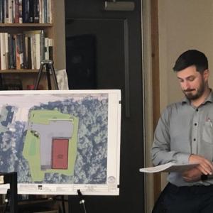 Andrew Kurmin, of Gorrill Palmer, presents the plan for a new retail store at Route 17 and Valley Road, in Washington. (Sarah Masters photo)