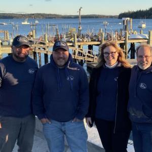 Premier Pools and Spas co-owner Derek Messenger, Co-owner Mike Dubuc, Pool Design Consultant Shelly Quinn, and Pool Design Consultant Kenn Quinn. 