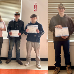 A.M. (l-r): Henry Miller, ESP; Dylan Pendleton, Carpentry; David Hubbard IV, Welding Technology; Brady Bryant, Electrical Trades; Sierra Cole, Graphic Design; Tanner Seaton, CTE Exploratory; Nicole Shorey, Education; Nolan Packard, Culinary Arts; Brayden Moody, Auto Technology; Anthony Hass, Auto Collision. P.M. (l-r): Logen Buldoc, Electrical Trades; Charles Lewis III, Welding Trades; Aiden Boyd, Culinary Arts; Gracee Cayouette, Education; Thomas Young, Strive; Isabelle Butler, Graphic Design. A.M. (l-r): Henry Miller, ESP; Dylan Pendleton, Carpentry; David Hubbard IV, Welding Technology; Brady Bryant, Electrical Trades; Sierra Cole, Graphic Design; Tanner Seaton, CTE Exploratory; Nicole Shorey, Education; Nolan Packard, Culinary Arts; Brayden Moody, Auto Technology; Anthony Hass, Auto Collision. P.M. (l-r): Logen Buldoc, Electrical Trades; Charles Lewis III, Welding Trades; Aiden Boyd, Culinary Arts; Gracee Cayouette, Education; Thomas Young, Strive; Isabelle Butler, Graphic Design.