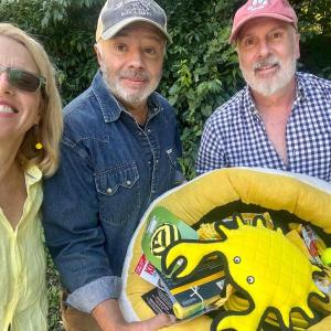 Frank and Matthew of Camden, here with Patrisha McLean, won the “Into the Light!” Selfie-Raffle Pet Basket, with treats donated by Maine Dog, Loyal Biscuit, and Creative Creations. Money raised through “Into the Light!” will pay for items to rescue pets from domestic abuse, in addition to bringing safety to women and children. (Photo by Finding Our Voices)