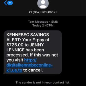 Thomaston, Maine Police Dept. scam alert