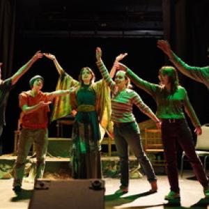 "If a Tree Falls" rehearsals. (Photo courtesy Ecology Learning Center)