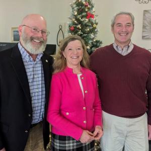 L to R: Spencer E. Gray, Jr, Elizabeth Gray, and Robert Wheeler. (Photo courtesy J. Edward Knight)
