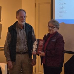 Presentation of book to Walsh History Center and Ken Gross. (Photo courtesy Lady Knox Chapter Daughters of the American Revolution) Presentation of book to Walsh History Center and Ken Gross. (Photo courtesy Lady Knox Chapter Daughters of the American Revolution)