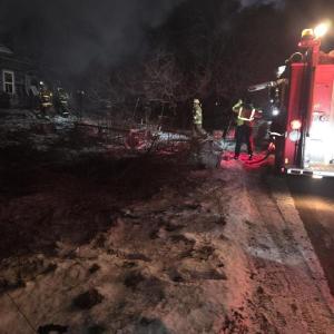 A bystander photo offers a glimpse of a fire scene at 2372 West Appleton Road around 4 a.m., Jan. 15, 2025.