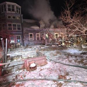 A bystander photo offers a glimpse of a fire scene at 2372 West Appleton Road around 4 a.m., Jan. 15, 2025.