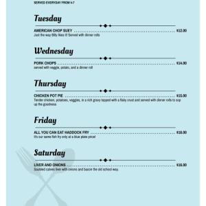 Blue Plate Specials from 4-7 everyday