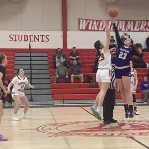 Camden Hills Regional High School Girls Varsity Basketball team vs Hampden Academy, Jan. 27. (Photo by Eric Lear)