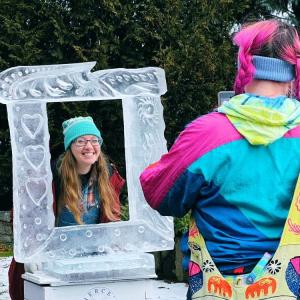 Ice Sculpture Picture Frame by Tim Pierce. (Photo courtesy Camden Public Library)
