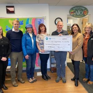 L-R: Kristin Heal, First Vice President, Pen Bay Council; Brian Wickenden, 2023 Pen Bay Council REALTOR of the Year; Mary Bumiller, MCBOR Director for the Maine Association of REALTORS Foundation; Cindy Harding, President, Pen Bay Council; Alan Kearl, Executive Director, Area Interfaith Outreach; Victoria Condon, President, Mid-Coast Board of REALTORS; Lynne Doble, Member at Large, Pen Bay Council. (Photo courtesy Mid-Coast Board of REALTORS)