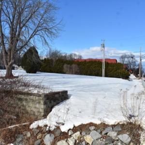 A semi-developed lot at 182 Camden Street, in Rockland, is being eyed as a commercial coffee shop. (Photo by Sarah Thompson)