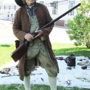 Paul Daiute, late of Hallowell, represents a Maine militia man. (Photo courtesy Lincoln County Historical Association) Paul Daiute, late of Hallowell, represents a Maine militia man. (Photo courtesy Lincoln County Historical Association)