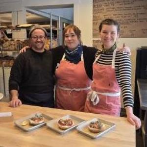 Spark staff members Shawn Williams, Kiwi Barros and Fiona Harbert. (Photo courtesy Spark Bagel) Spark staff (L to R) Shawn Williams , Kiwi Barros, Fiona Harbert. Photo courtesy Spark Bagel