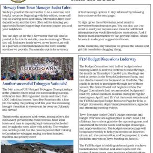 Camden Maine - March 2025 Newsletter - pg 1