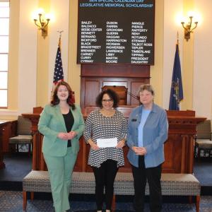 From the left: Senate President Mattie Daughtry, Anna Carpenter, and Sen. Pinny Beebe-Center. (Photo courtesy Maine Legislature Senate Majority Office)
