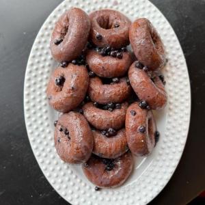 Maine blueberry glazed donuts