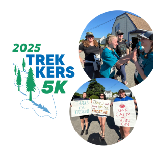 Trekkers 5K graphic and photos of racers
