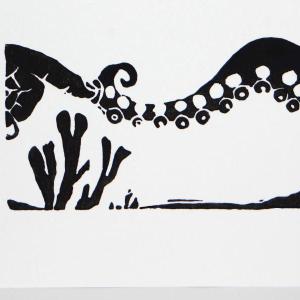 Book cover to the inaugural edition of the Midcoast Poetry Journal is "A Curious Encounter" woodblock by artist/poet Alaina Zyhowski. Book cover to the inaugural edition of the Midcoast Poetry Journal is "A Curious Encounter" woodblock by artist/poet Alaina Zyhowski.