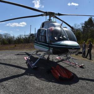 A cargo basket that can be pulled underneath a helicopter. (Photo by Sarah Thompson)