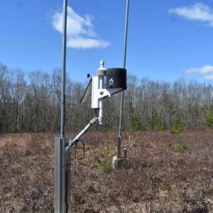 Upclose look at the "Rainwise" data collector. Solar powered and fitted with Wi-fi. (Photo by Sarah Thompson)