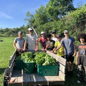 L-R: Erickson Fields Farm Manager Carrie O’Brien, Erickson Fields Farm Hand Connor Palatucci, and the 2025 Summer Teen Ag Crew: Cole Thompson, Taio Widdicombe, Jude Wight, Huy Nguyen, Oliver Wight, Dakota Sanders. (Photo courtesy MCHT L-R: Erickson Fields Farm Manager Carrie O’Brien, Erickson Fields Farm Hand Connor Palatucci, and the 2025 Summer Teen Ag Crew: Cole Thompson, Taio Widdicombe, Jude Wight, Huy Nguyen, Oliver Wight, Dakota Sanders. (Photo courtesy MCHT
