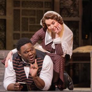 Michael Sumuel as Figaro and Olga Kulchynska as Susanna in Mozart's "Le Nozze di Figaro." (Photo by Evan Zimmerman / Met Opera) Michael Sumuel as Figaro and Olga Kulchynska as Susanna in Mozart's "Le Nozze di Figaro." (Photo by Evan Zimmerman / Met Opera)