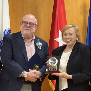 Governor Janet Mills and David Feldman. (Photo courtesy Alan Kearl)