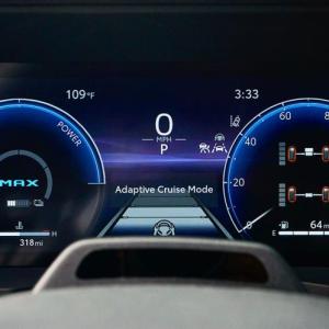 The driver’s screen is, of course, fully digital—these aren’t real dials and needles—and highly informative (as well as customizable), but pleasantly old-school in how it delivers the information.
