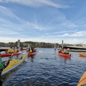 Belfast Marine Institute kayakers make first Spring passage up the Passagassawakeag River in Belfast. (Photo courtesy Charles Lagerbom) c