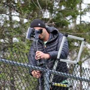 Coach Capetta sets up the video camera (Photo courtesy Gary Spinney)