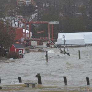 Jan. 10, 2024 storm, with ocean flooding of Rockport Harbor. c