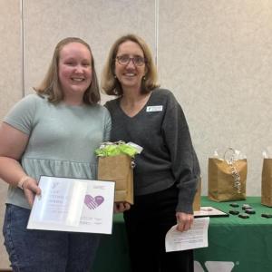 2024 Rising Star Award Hattie Watmough, assistant teacher, with Sr. Director of Operations Meredith Gutheinz. (Photo courtesy Penobscot Bay YMCA)