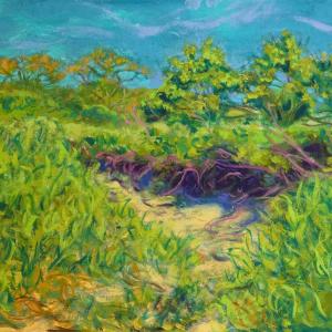 Holden Willard, Erosion Path (Kettle Cove), oil on canvas, 14x16" (Image courtesy Page Gallery)