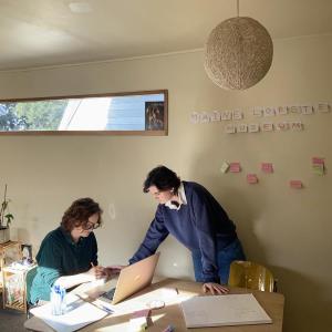 Coral and Sebastian, both 25, planning the museum digitally. Photo courtesy Sebastian Crissey